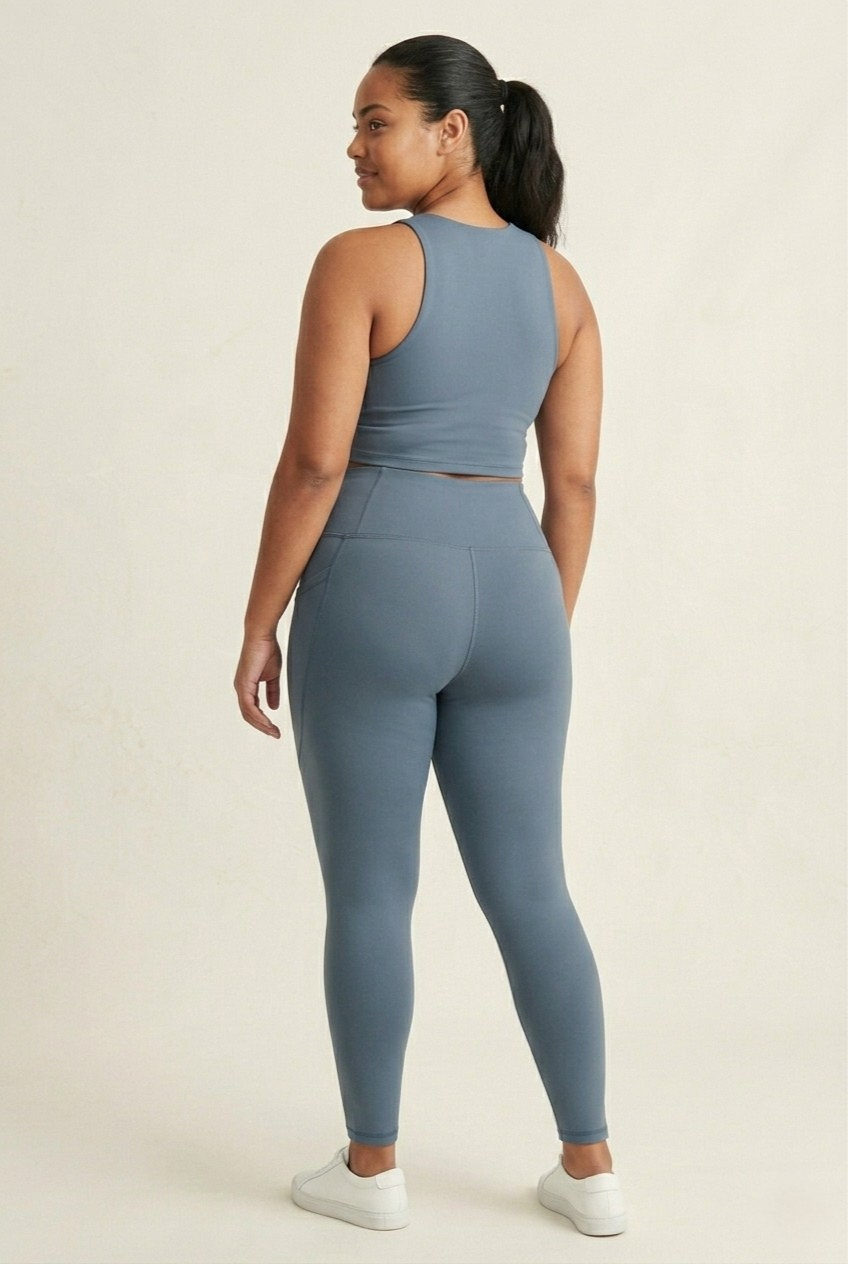 Terra Crossover Legging — Deep Teal