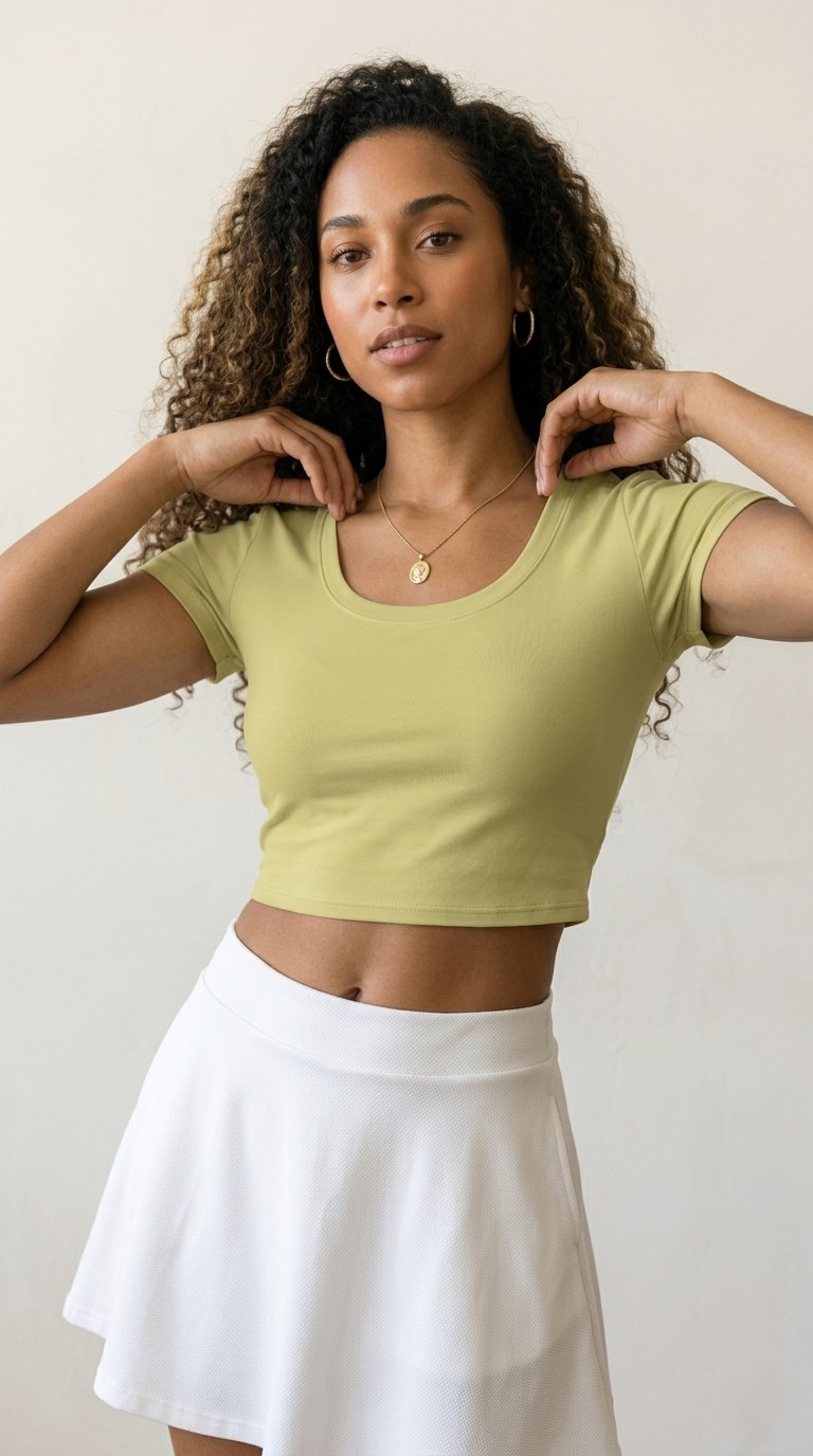 Grove Crop Tee — Acacia