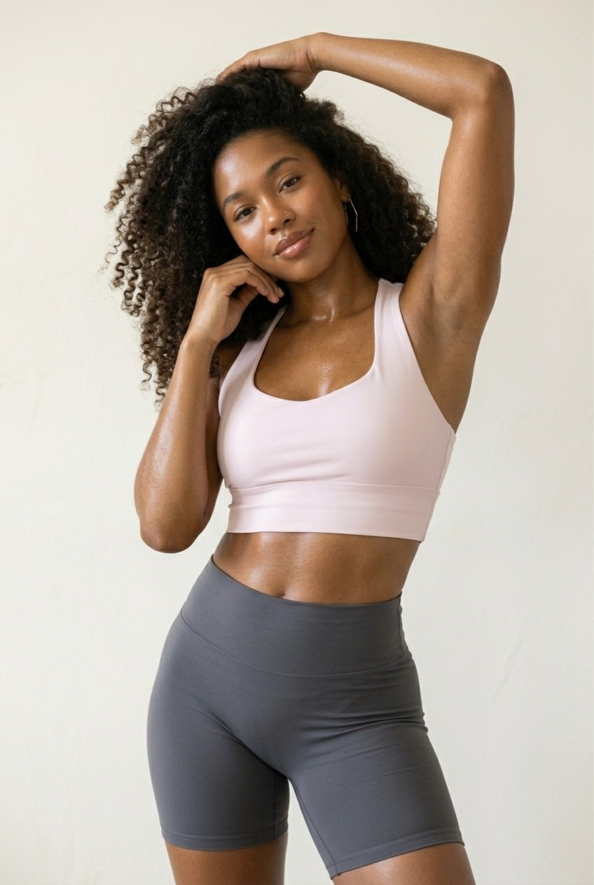 Bare Longline Bra — Rose Quartz
