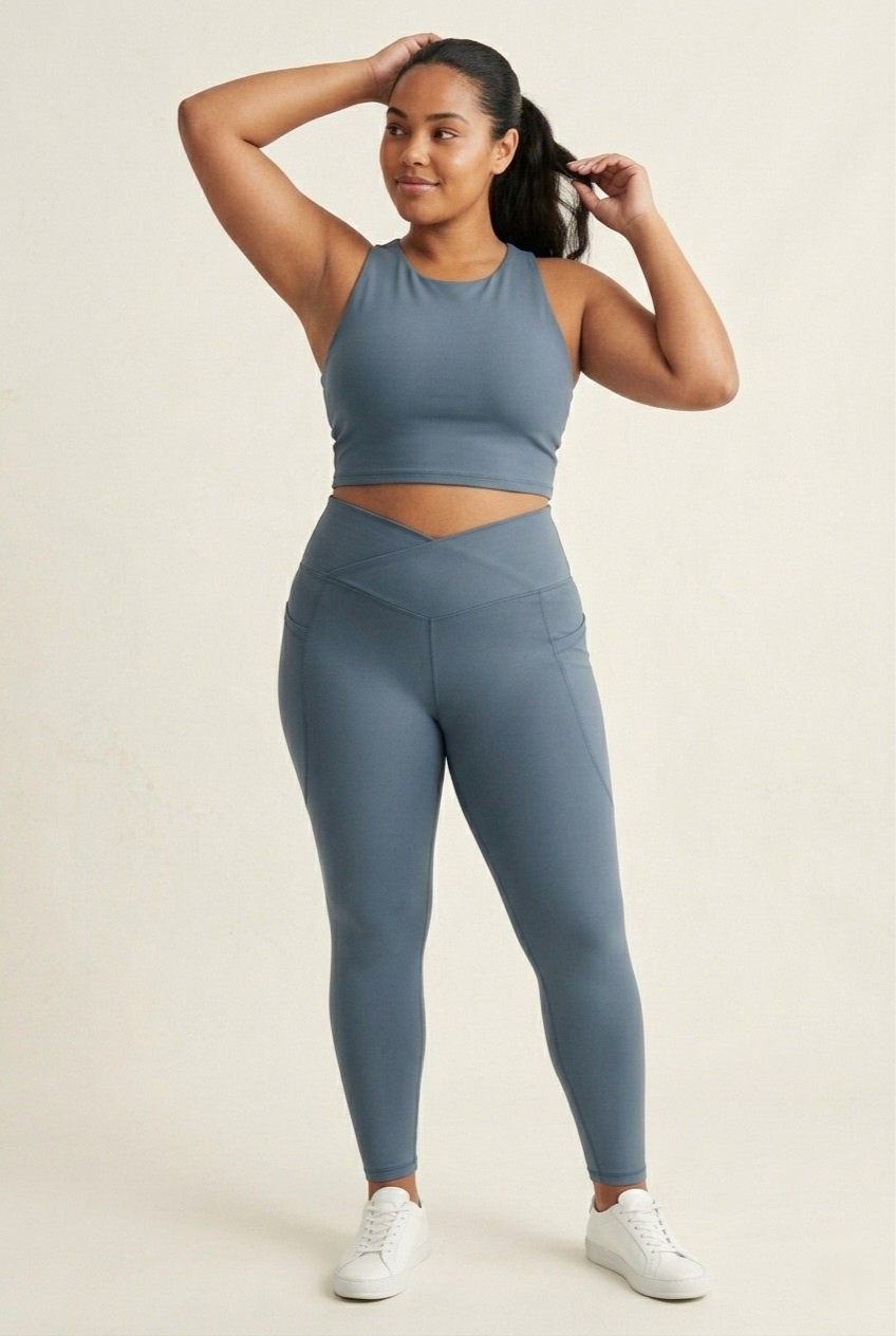 Terra Crossover Legging — Deep Teal