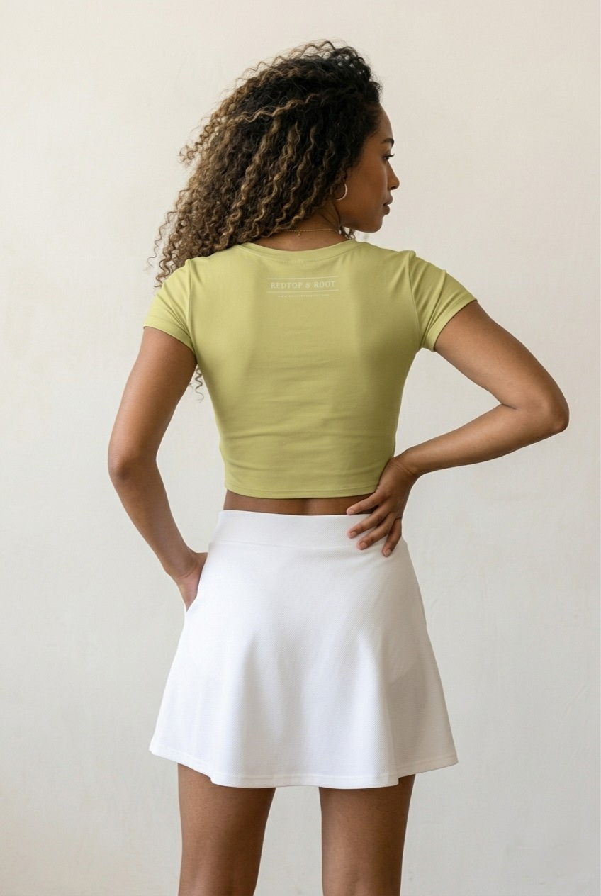 Grove Crop Tee — Acacia