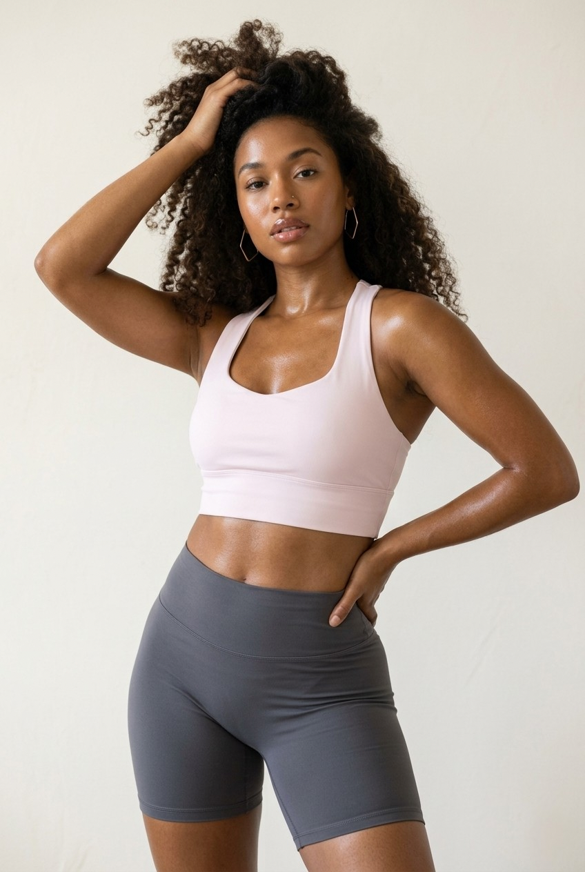 Bare Longline Bra — Rose Quartz