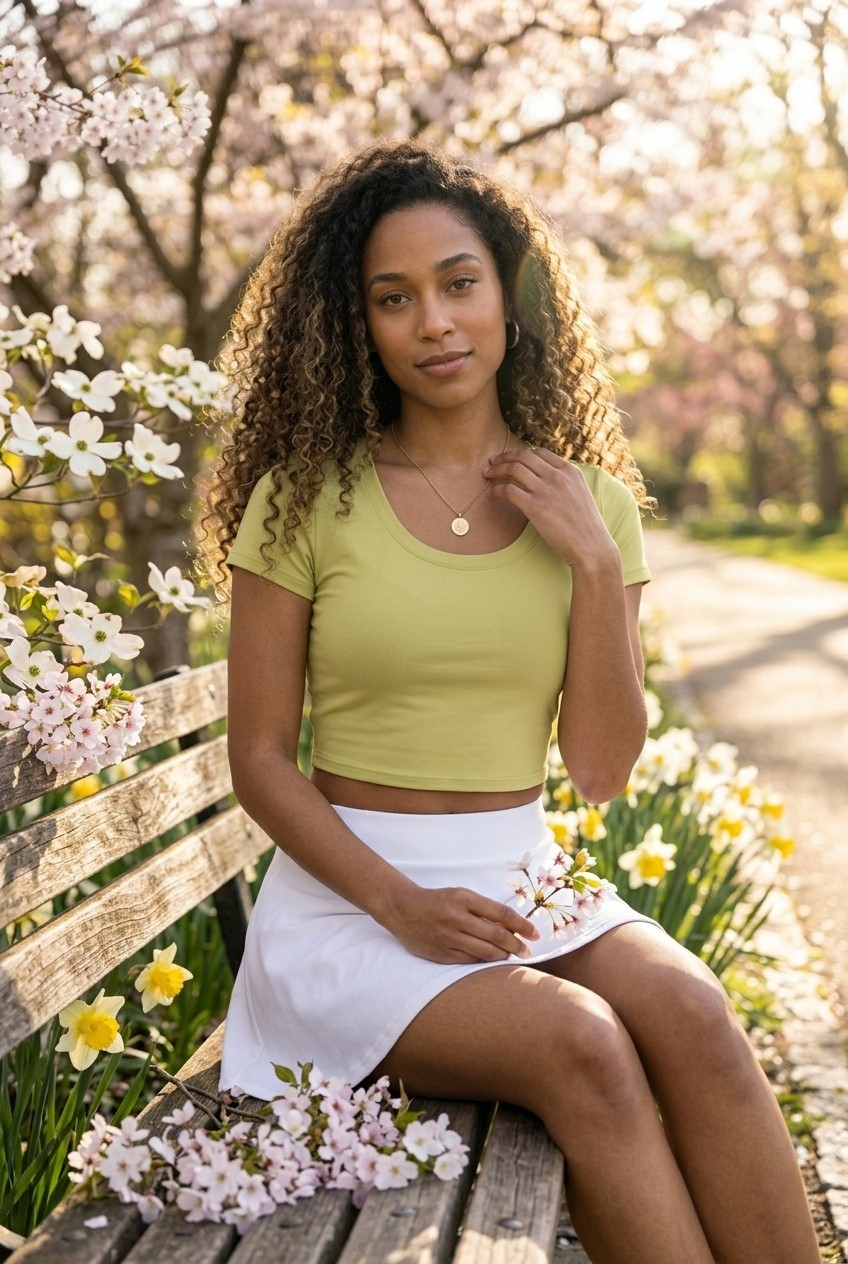 Grove Crop Tee — Acacia