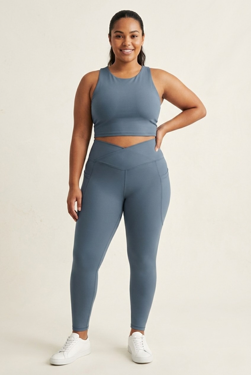Terra Crossover Legging — Deep Teal