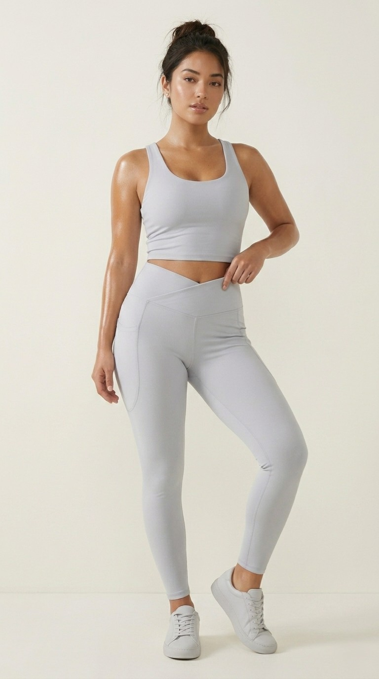 Bare Crossover Legging — Silver Mist