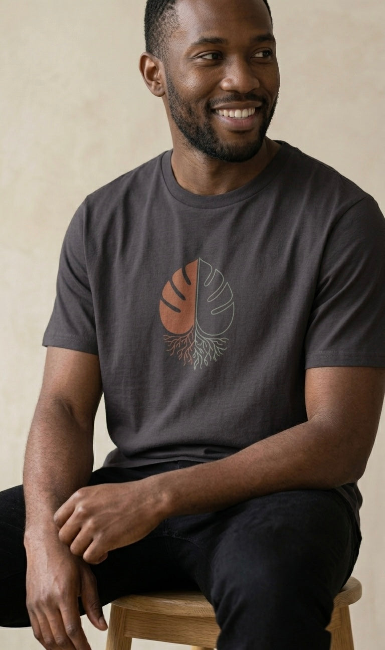 Dark Roots Organic Tee — Anthracite
