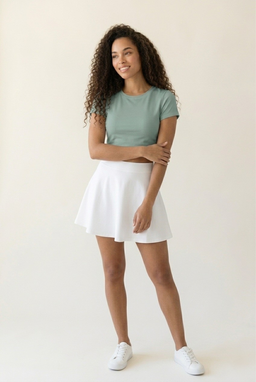 Grove Crop Tee in Eucalyptus