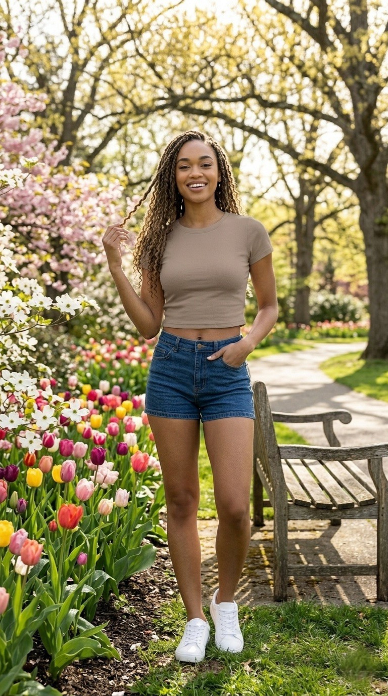Grove Crop Tee — Light Cocoa