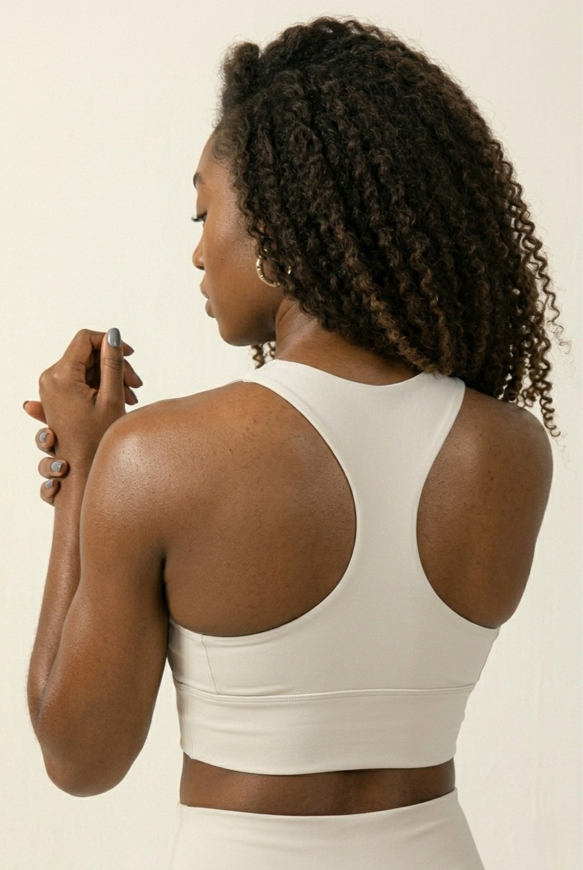 Bare Longline Bra — Alabaster